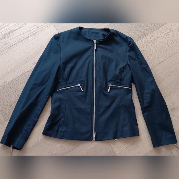 Versace Jackets & Blazers - GIANNI VERSACE COUTURE Vintage Cotton Navy Blazer Jacket Size 6